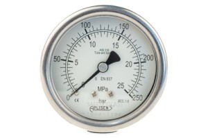Manometr przemysłowy MS63-T/0-2,5bar/1/4''NPT/S